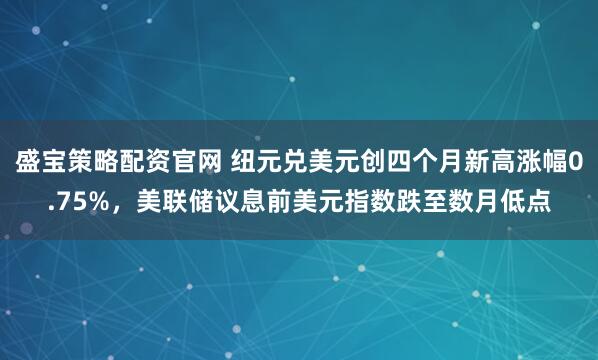 盛宝策略配资官网 纽元兑美元创四个月新高涨幅0.75%，美联储议息前美元指数跌至数月低点
